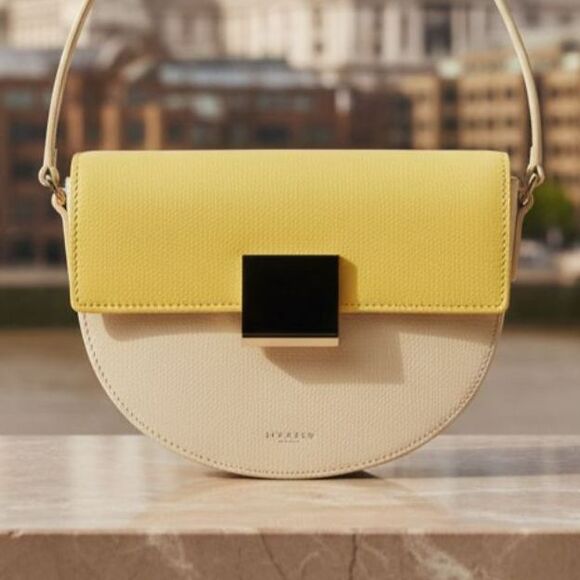 DeMellier Mini Venice Crossbody Bag – Yellow Cream Two-Tone Leather - Picture 1 of 9